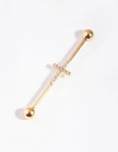 Lovisa Surgical Steel Cross Industrial Bar In Multi