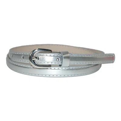 Ctm Women's Skinny Dress Belt In Silver