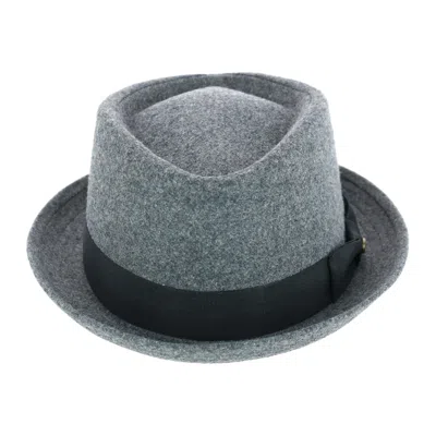 Epoch Hats Company Men's Diamond Shape Wool Fedora With Grosgrain Hatband In Grey