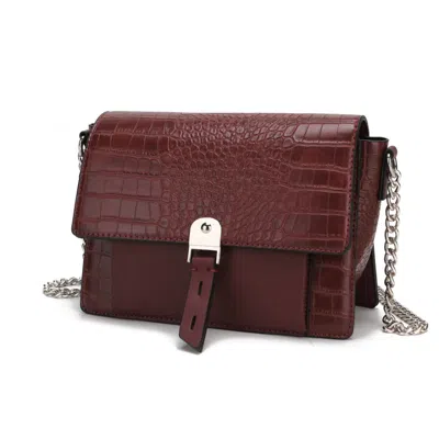 Mkf Collection By Mia K Hope Crocodile Embossed Vegan Leather Women's Shoulder Bag In White