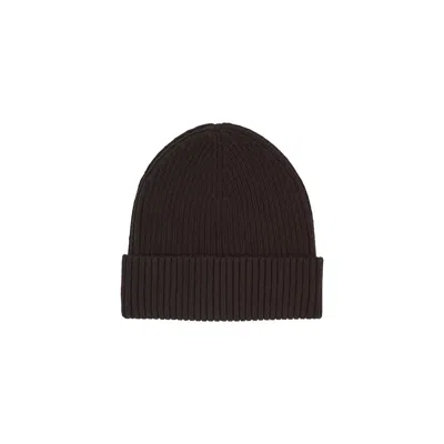 Calvin Klein Classic Botton Rib Beanie In Black