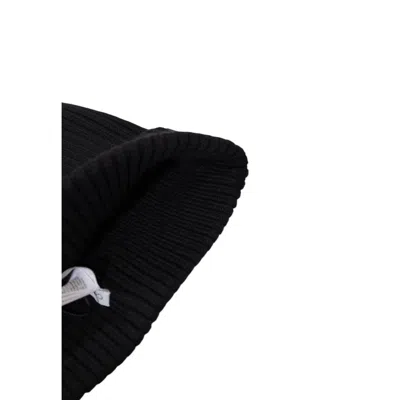 Calvin Klein Classic Botton Rib Beanie In Black