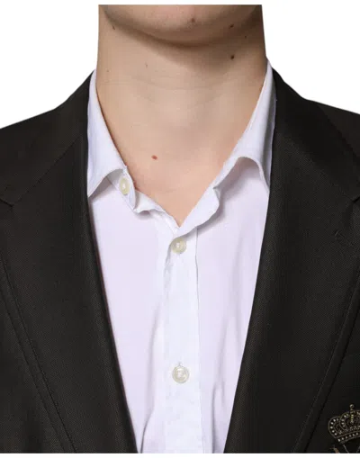 Dolce & Gabbana Black Bee Wool Single Breasted Formal Blazer In Black