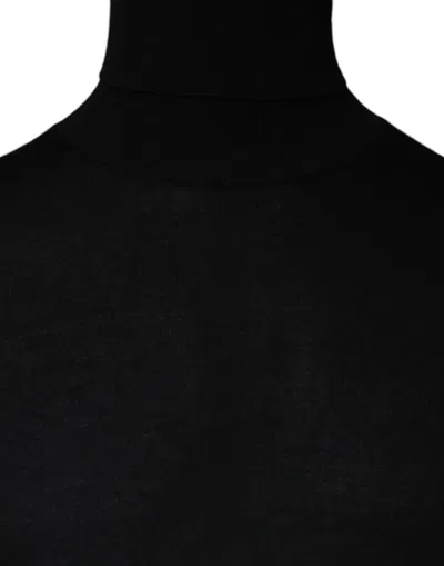 Dolce & Gabbana Black Longsleeve Turtleneck Pullover Men's Sweater In Black