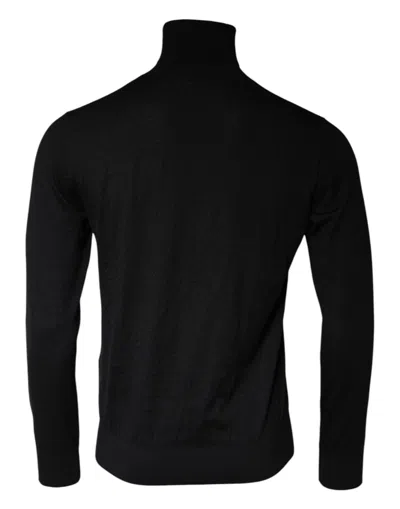 Dolce & Gabbana Black Longsleeve Turtleneck Pullover Men's Sweater In Black