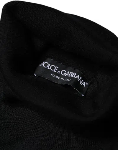 Dolce & Gabbana Black Longsleeve Turtleneck Pullover Men's Sweater In Black