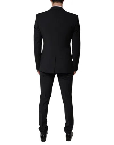 Dolce & Gabbana Black Stripe Single Breasted Formal Men's Suit In Black