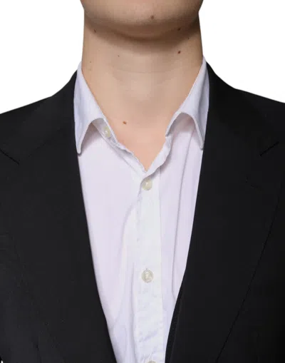 Dolce & Gabbana Black Stripe Single Breasted Formal Men's Suit In Black