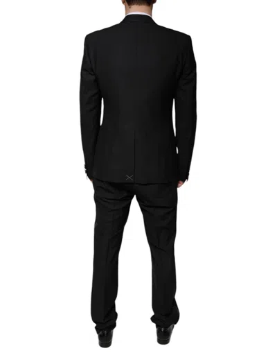 Dolce & Gabbana Dark Blue Cotton Men Jacket Coat Blazer Suit In Black