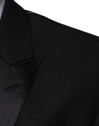 Dolce & Gabbana Dark Blue Cotton Men Jacket Coat Blazer Suit In Black