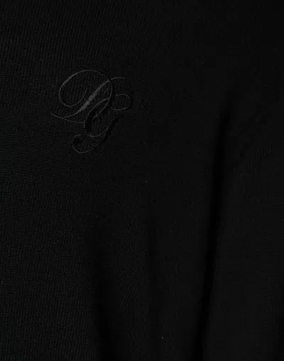 Dolce & Gabbana Black Wool Knit Crew Neck Pullover Sweater In Black