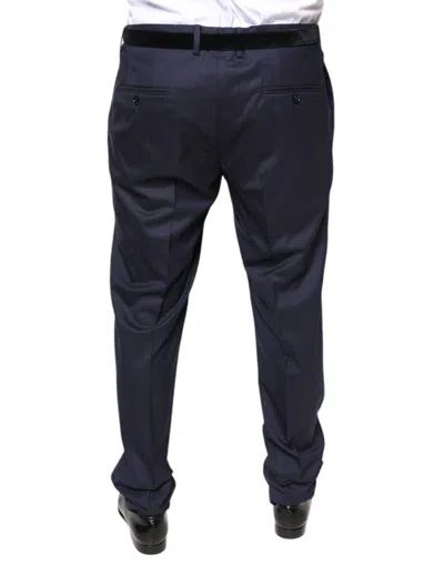 Dolce & Gabbana Blue Wool Skinny Formal Dress Men's Pants In Blue