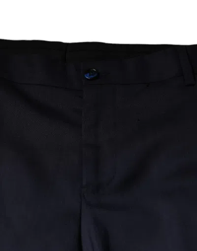 Dolce & Gabbana Blue Wool Skinny Formal Dress Men's Pants In Blue