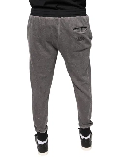 Pre-owned Dolce & Gabbana Gray Cotton Jogger Jogging Men's Pants ()