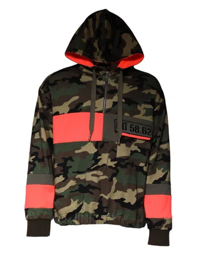 Dolce & Gabbana Multicolor Camouflage Hooded Men Sweatshirt Sweater In Multicolor