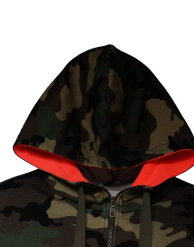 Dolce & Gabbana Multicolor Camouflage Hooded Men Sweatshirt Sweater In Multicolor