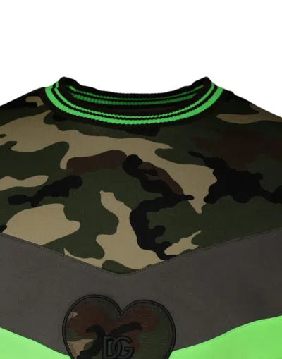 Dolce & Gabbana Logo-plaque Camouflage-print Sweatshirt In Multicolor