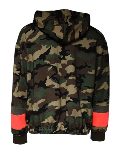 Dolce & Gabbana Multicolor Camouflage Hooded Men Sweatshirt Sweater In Multicolor