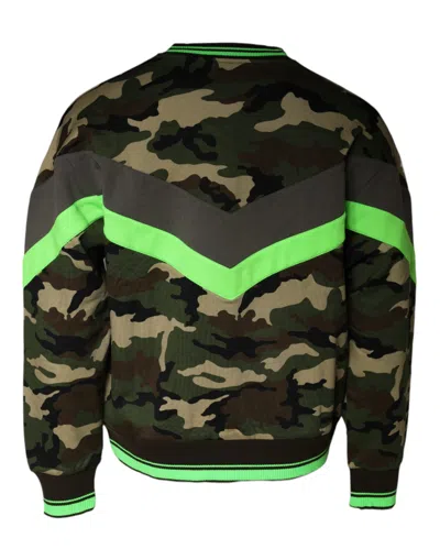 Dolce & Gabbana Logo-plaque Camouflage-print Sweatshirt In Multicolor