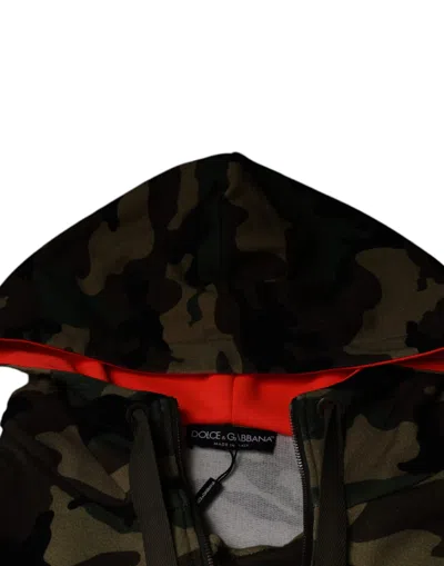 Dolce & Gabbana Multicolor Camouflage Hooded Men Sweatshirt Sweater In Multicolor