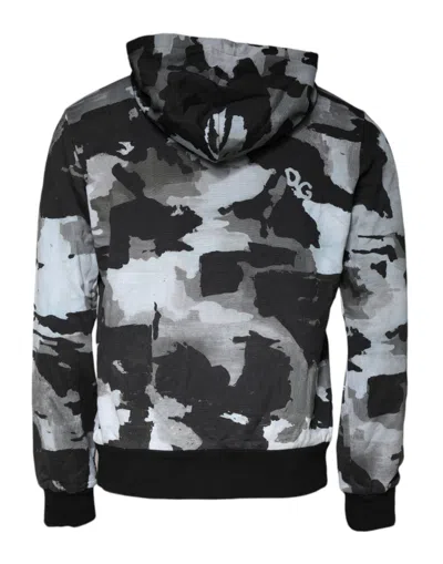 Dolce & Gabbana Multicolor Camouflage Men Hooded Sweater In Multicolor