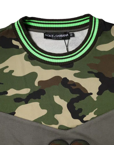 Dolce & Gabbana Logo-plaque Camouflage-print Sweatshirt In Multicolor