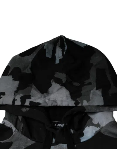 Dolce & Gabbana Multicolor Camouflage Men Hooded Sweater In Multicolor