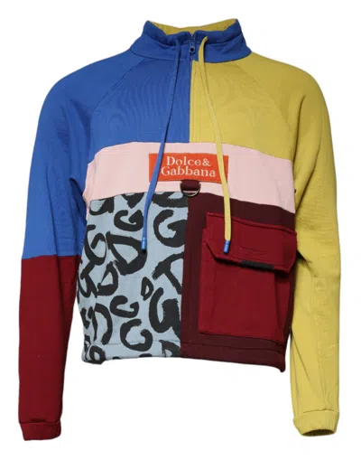 Dolce & Gabbana Multicolor Patchwork Men Sweatshirt Sweater In Multicolor