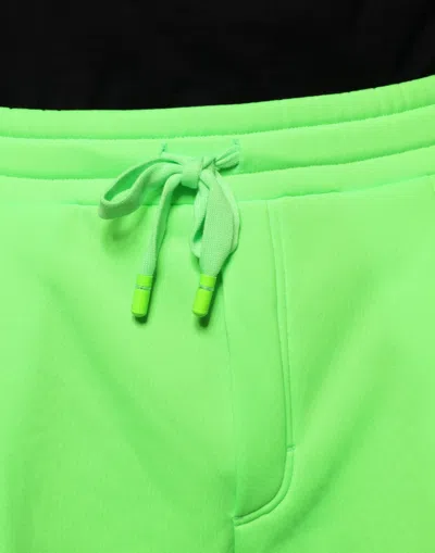 Dolce & Gabbana Neon Green Polyester Cargo Jogger Sweatmen's Men's Pants In Green