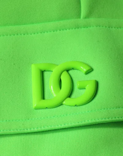 Dolce & Gabbana Neon Green Polyester Cargo Jogger Sweatmen's Men's Pants In Green