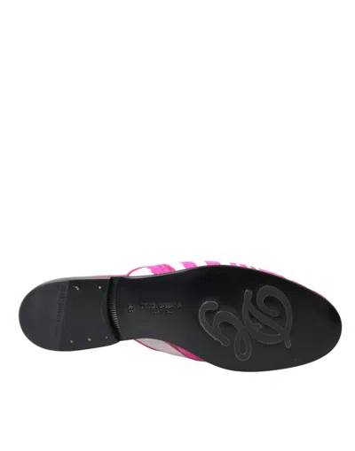 Pre-owned Dolce & Gabbana Pink Jacquard Crystal Mule Flat Sandals Women's Shoes ()