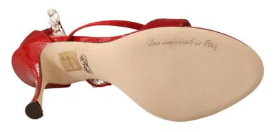 Dolce & Gabbana Red Satin Crystals Sandals Keira Heels Shoes In Red