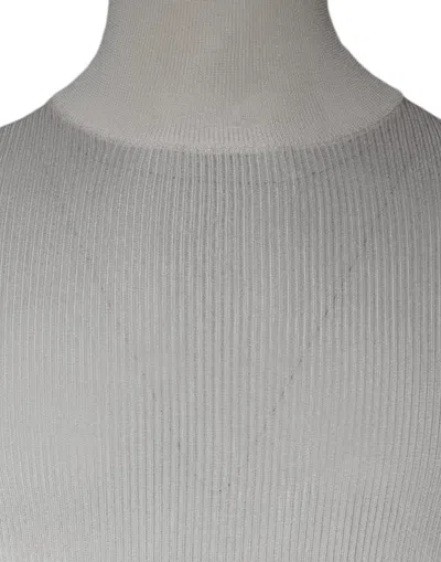 Pre-owned Dolce & Gabbana White Long Sleeve Turtleneck Men Pullover Men's Sweater ()