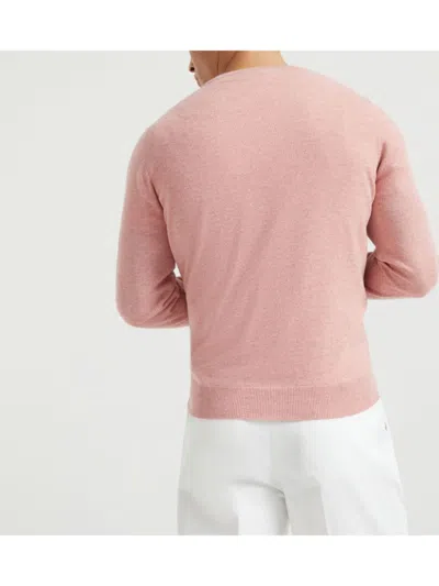 Brunello Cucinelli Soft Cashmere Crewneck Sweater With Ribbed Cuffs And Hem