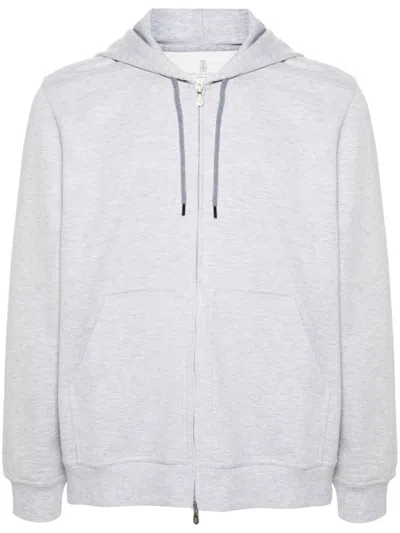 Brunello Cucinelli Double French Terry Zip-up Hooded Sweatshirt