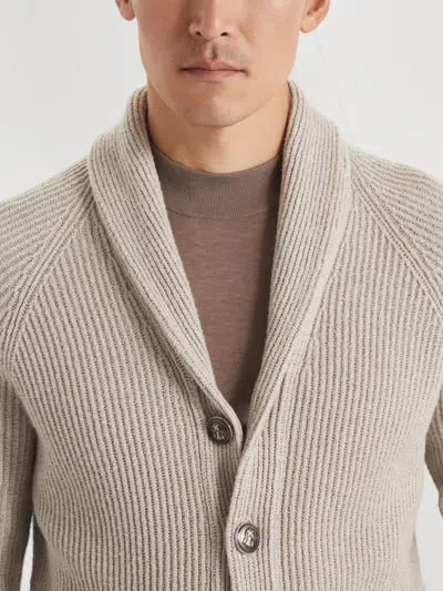 Brunello Cucinelli Ribbed Cotton Shawl Collar Cardigan