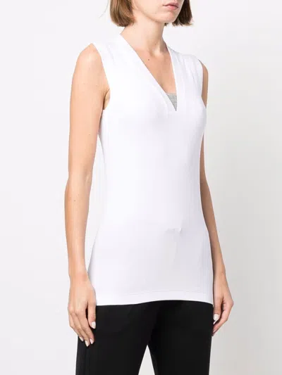 Shop Brunello Cucinelli Cotton V Necked Top