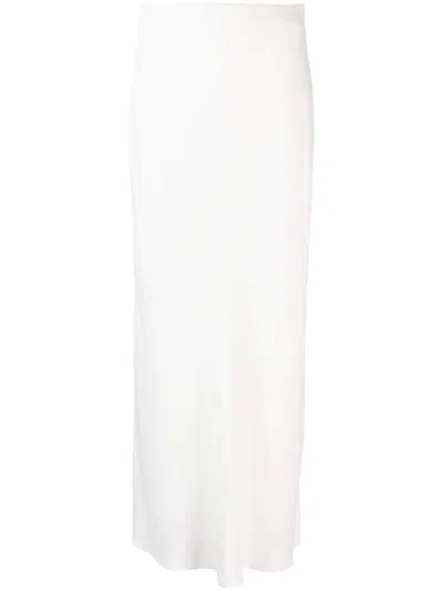 Brunello Cucinelli Fluid Linen Blend Twill Long Skirt
