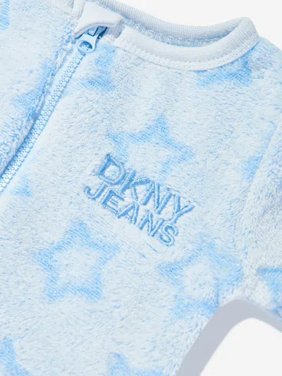 Dkny Baby Boys Fleece Babygrow In Blue