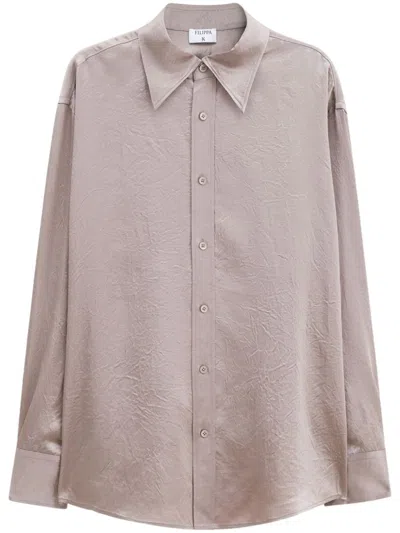 Filippa K Crinkled Long-sleeves Shirt Oversized Collar