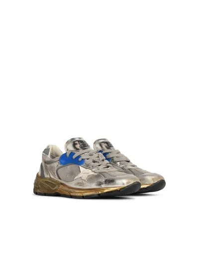 Golden Goose Women Running Dad Net And Laminated Upper Leather Star Laminated Spur Distressed