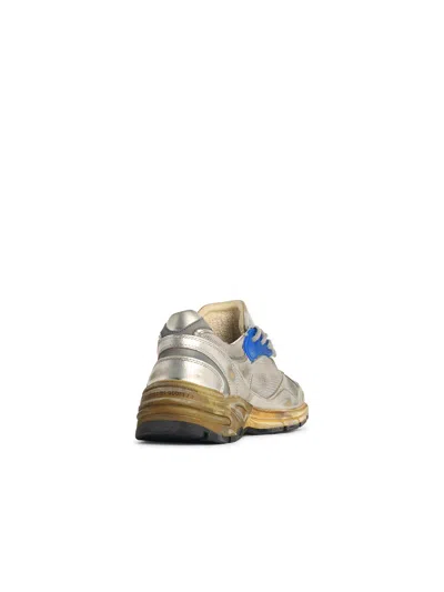 Golden Goose Women Running Dad Net And Laminated Upper Leather Star Laminated Spur Distressed