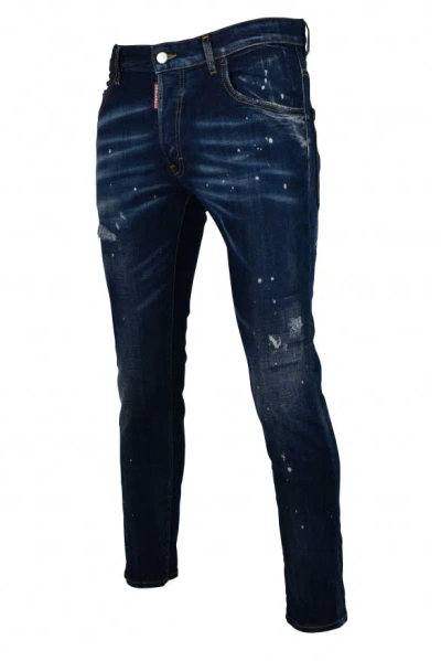 Dsquared2 Easy Wash Skater Jeans In Blue Denim In Blue