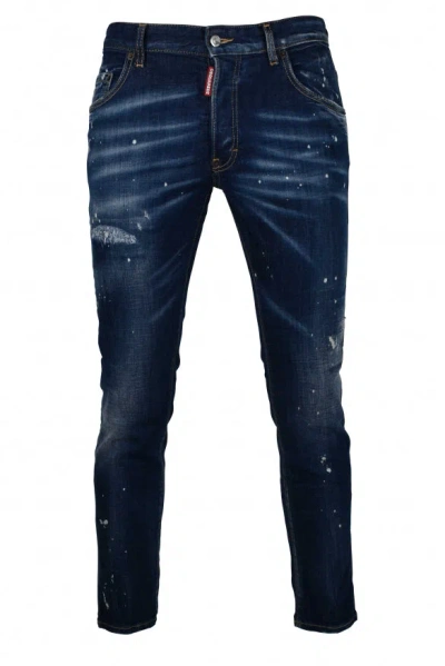 Dsquared2 Easy Wash Skater Jeans In Blue Denim In Blue