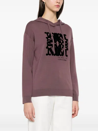 Max Mara Felpa Sfinge In Lana Prugna  Donna