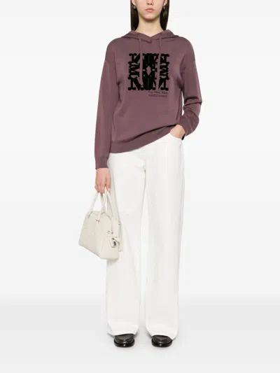 Max Mara Felpa Sfinge In Lana Prugna  Donna
