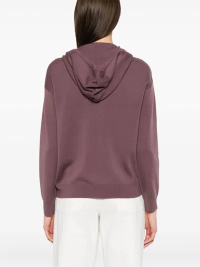 Max Mara Felpa Sfinge In Lana Prugna  Donna