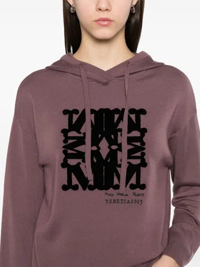 Max Mara Felpa Sfinge In Lana Prugna  Donna