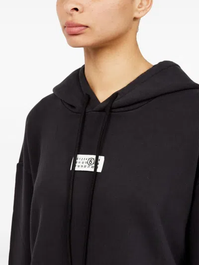 Mm6 Maison Margiela Numbers-patch Hoodie In Blue