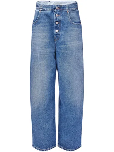 Mm6 Maison Margiela Sky Blue Straight-fit Denim Cotton Jeans